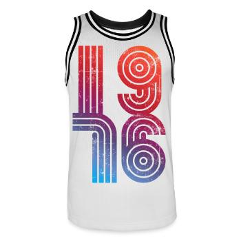Millésime 1976 - Maillot de basket Homme - blanc/noir - Devant - AI Model Male 185 dark (185cm)