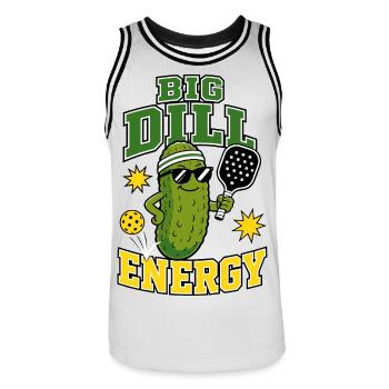 Big Dill Energy Pickleball - Maillot de basket Homme - blanc/noir - Devant - AI Model Male 185 dark (185cm)