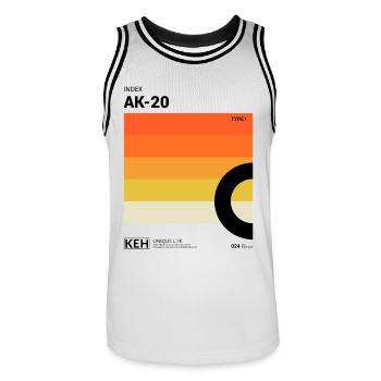 80er Design Kassette Label Motiv Farbverlauf - Männer Basketball-Trikot - Weiß/Schwarz - Vorne - AI Model Male 185 dark (185cm)