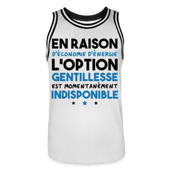 Option gentillesse indisponible - Maillot de basket Homme - blanc/noir - Devant - AI Model Male 185 dark (185cm)