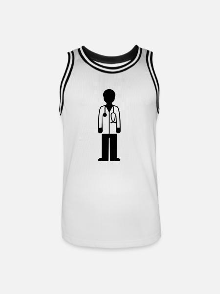 Doktor Arzt - Männer Basketball-Trikot - Weiß/Schwarz