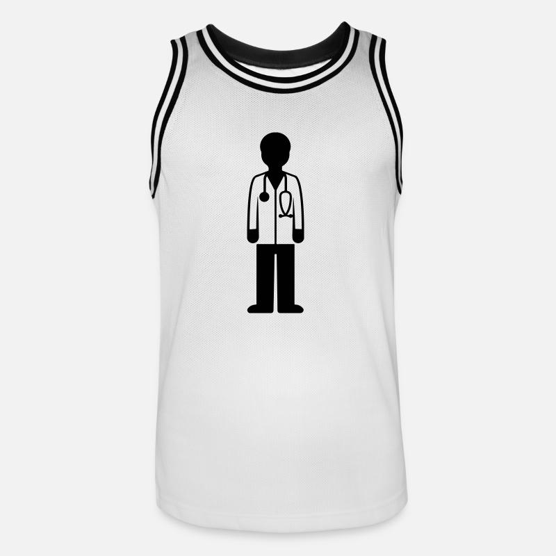 Docteur Docteur - Maillot de basket Homme - blanc/noir