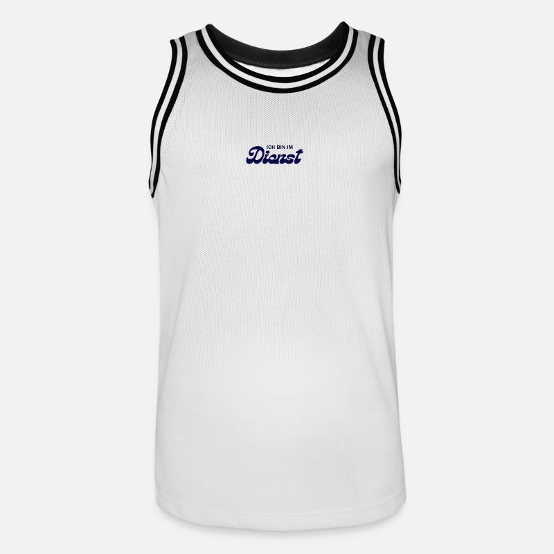 Ich bin im Dienst – Pink Script - Männer Basketball-Trikot - Weiß/Schwarz