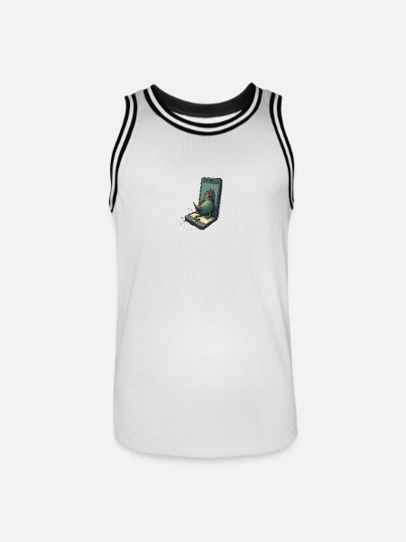 green Monster in iPhone - Männer Basketball-Trikot - Weiß/Schwarz