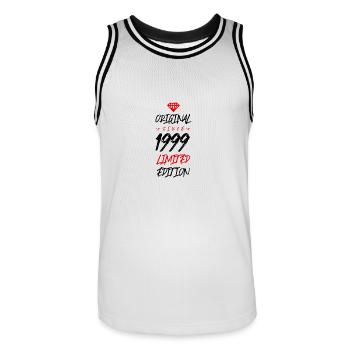 1999 limited edition - Männer Basketball-Trikot - Weiß/Schwarz - Vorne - AI Model Male 185 dark (185cm)