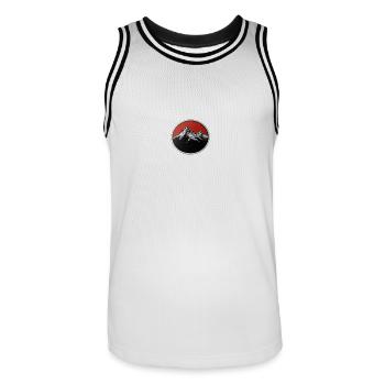 Schweizer Berge - Männer Basketball-Trikot - Weiß/Schwarz - Vorne - AI Model Male 185 dark (185cm)