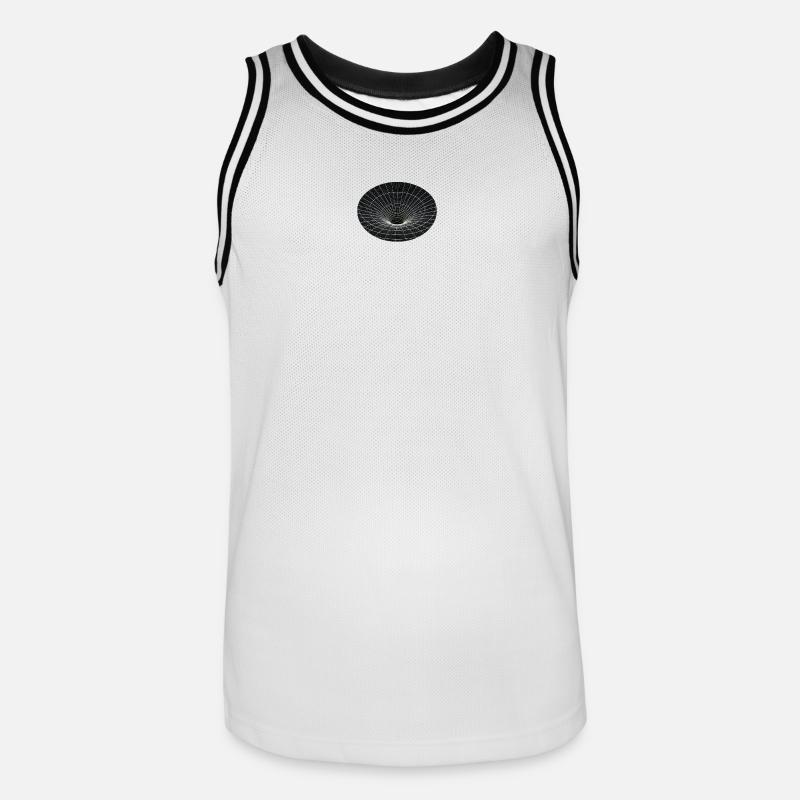 Vortex Grid Wormhole - Men's Basketball Jersey - white/black