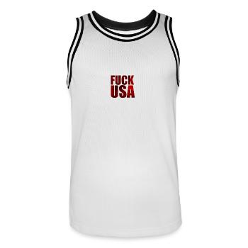 usa - Männer Basketball-Trikot - Weiß/Schwarz - Vorne - AI Model Male 185 dark (185cm)