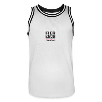 Supporter francais france - Maillot de basket Homme - blanc/noir - Devant - AI Model Male 185 dark (185cm)