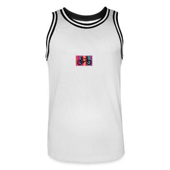 BICYCLE - Men's Basketball Jersey - white/black - Front - AI Model Male 185 dark (185cm)
