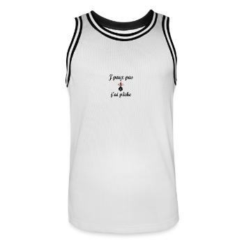 j peux pas j ai pêche - Maillot de basket Homme - blanc/noir - Devant - AI Model Male 185 dark (185cm)