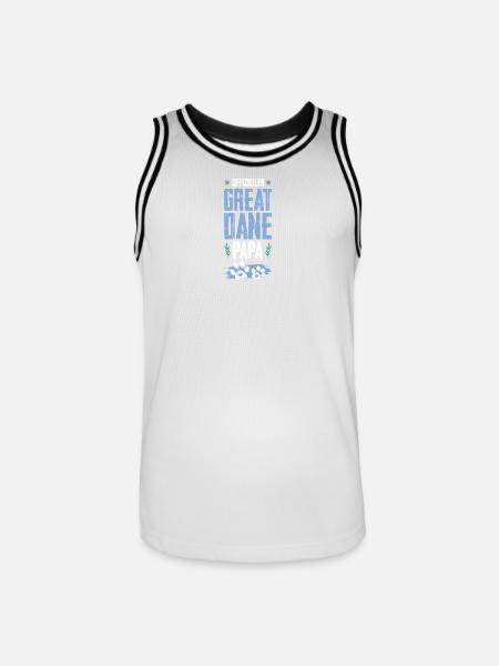 great dane dog dad - Men's Basketball Jersey - white/black