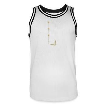 Réveillon du Nouvel An - Maillot de basket Homme - blanc/noir - Devant - AI Model Male 185 dark (185cm)