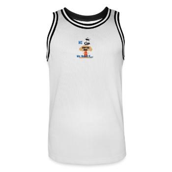 Stop Guerre Paix Dessin Cartoon - Maillot de basket Homme - blanc/noir - Devant - AI Model Male 185 dark (185cm)