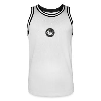 Licorne de l'espace - Maillot de basket Homme - blanc/noir - Devant - AI Model Male 185 dark (185cm)