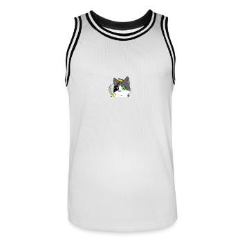 Piraten-Chat - Männer Basketball-Trikot - Weiß/Schwarz - Vorne - AI Model Male 185 dark (185cm)