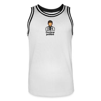 Docteur préféré cadeau médecin - Maillot de basket Homme - blanc/noir - Devant - AI Model Male 185 dark (185cm)