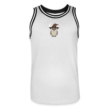 Zauberer Eule mit Hut - Männer Basketball-Trikot - Weiß/Schwarz - Vorne - AI Model Male 185 dark (185cm)