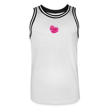 LOVE. NOËL. COUPLE. JUST MARRIED. EVJF - Maillot de basket Homme - blanc/noir - Devant - AI Model Male 185 dark (185cm)