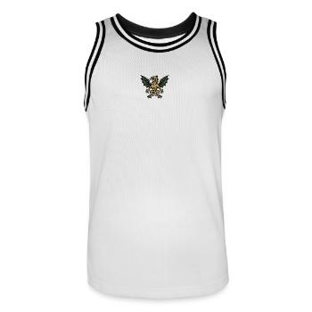 Goldener Feuerdrache Comic-Icon - Männer Basketball-Trikot - Weiß/Schwarz - Vorne - AI Model Male 185 dark (185cm)