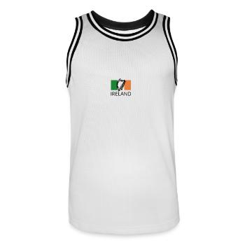 ireland - Männer Basketball-Trikot - Weiß/Schwarz - Vorne - AI Model Male 185 dark (185cm)