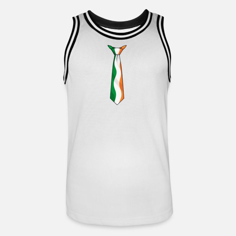 Cravate d’Irlande – Conception du drapeau - Maillot de basket Homme - blanc/noir