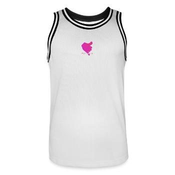 Un_p_tit_peu_l-removebg-preview - Männer Basketball-Trikot - Weiß/Schwarz - Vorne - AI Model Male 185 dark (185cm)