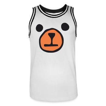 Visage d’ours - Ours - Maillot de basket Homme - blanc/noir - Devant - AI Model Male 185 dark (185cm)