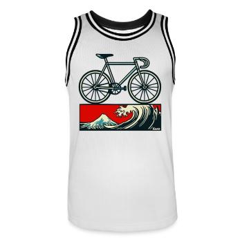 Vélo de route japonais Kanagawa Keirin Steel Bike - Maillot de basket Homme - blanc/noir - Devant - AI Model Male 185 dark (185cm)
