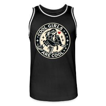 Cool Mädchen sind cool, Einfach cool bleiben! - Männer Basketball-Trikot - Schwarz/Weiß - Vorne - AI Model Male 185 dark (185cm)