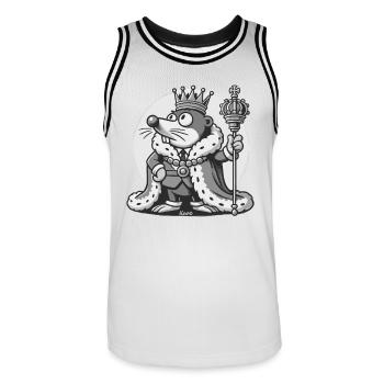 Maulwurf Majestät der König des Garten - Männer Basketball-Trikot - Weiß/Schwarz - Vorne - AI Model Male 185 dark (185cm)