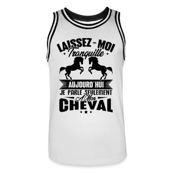 Cadeau aujourd'hui je parle seulement à mon cheval - Maillot de basket Homme - blanc/noir - Devant - AI Model Male 185 dark (185cm)