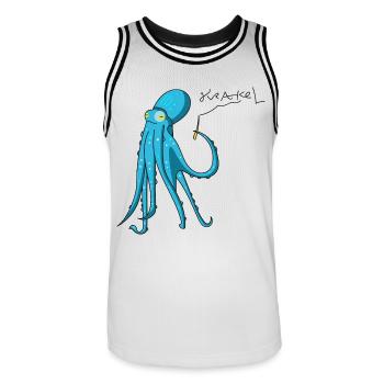Octopus s'écrase - Maillot de basket Homme - blanc/noir - Devant - AI Model Male 185 dark (185cm)