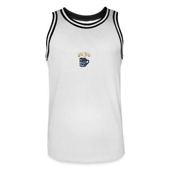 Vino calido veritas - Männer Basketball-Trikot - Weiß/Schwarz - Vorne - AI Model Male 185 dark (185cm)