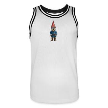Magie du Schnauzer des Gnomes de jardin - Maillot de basket Homme - blanc/noir - Devant - AI Model Male 185 dark (185cm)