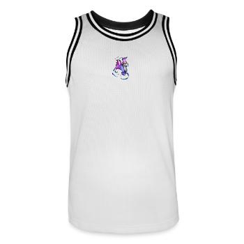 Farbige Spiral- und Fächerkunst - Männer Basketball-Trikot - Weiß/Schwarz - Vorne - AI Model Male 185 dark (185cm)