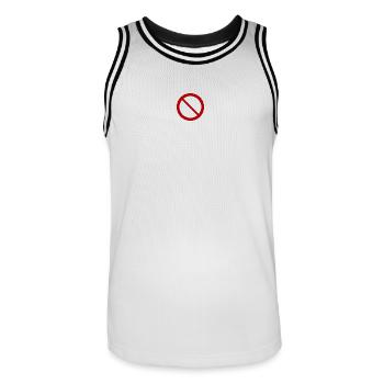 Interdit T-Shirt Cadeau Humour - Maillot de basket Homme - blanc/noir - Devant - AI Model Male 185 dark (185cm)