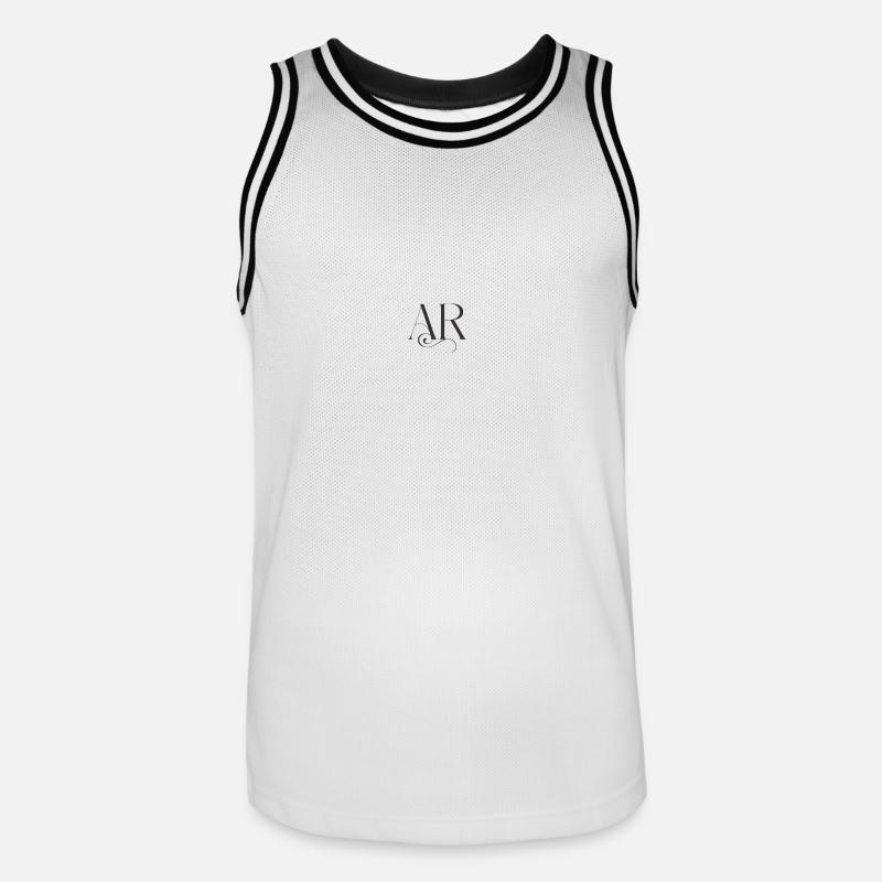 Élégance Classique Monogramme AR - Maillot de basket Homme - blanc/noir