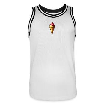 Retro Pixel Eiscreme Cone - Men's Basketball Jersey - white/black - Front - AI Model Male 185 dark (185cm)