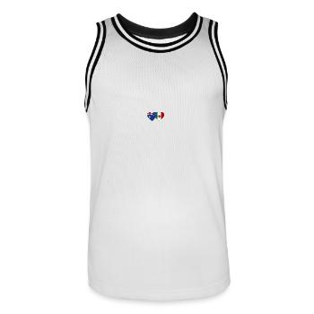 Australia Mexico Flag Heart - Men's Basketball Jersey - white/black - Front - AI Model Male 185 dark (185cm)