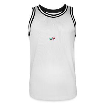 Bulgarien Kroatien Flagge Herz - Männer Basketball-Trikot - Weiß/Schwarz - Vorne - AI Model Male 185 dark (185cm)
