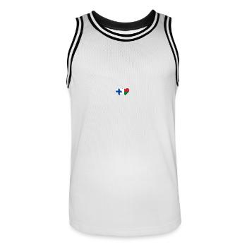 Finlande Madagascar Drapeau du Cœur - Maillot de basket Homme - blanc/noir - Devant - AI Model Male 185 dark (185cm)