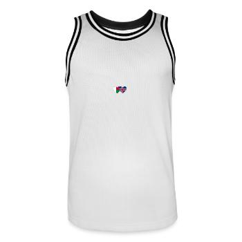 Madagascar Islande Flag Coeur - Maillot de basket Homme - blanc/noir - Devant - AI Model Male 185 dark (185cm)