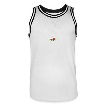 Pays de Galles Madagascar Flag Heart - Maillot de basket Homme - blanc/noir - Devant - AI Model Male 185 dark (185cm)