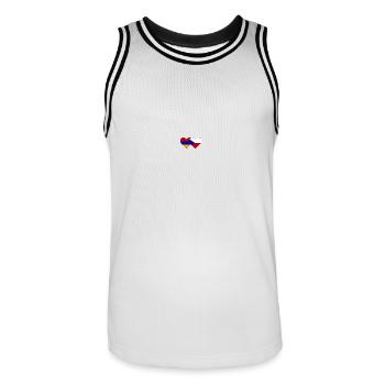 Arménie République tchèque Drapeau Coeur - Maillot de basket Homme - blanc/noir - Devant - AI Model Male 185 dark (185cm)