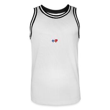 Finlande Montanegro Drapeau Coeur - Maillot de basket Homme - blanc/noir - Devant - AI Model Male 185 dark (185cm)