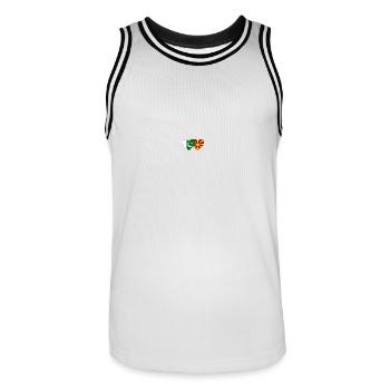 Pakistan Macédoine Flag Heart - Maillot de basket Homme - blanc/noir - Devant - AI Model Male 185 dark (185cm)