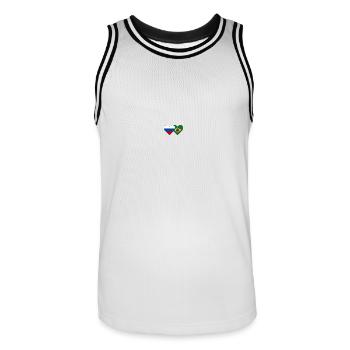 Drapeau de la Russie et du Brésil - Maillot de basket Homme - blanc/noir - Devant - AI Model Male 185 dark (185cm)