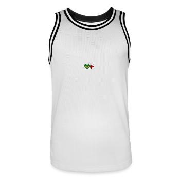 Brésil Géorgie Drapeau Coeur - Maillot de basket Homme - blanc/noir - Devant - AI Model Male 185 dark (185cm)