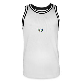 Algérie Kosovo Drapeau Coeur - Maillot de basket Homme - blanc/noir - Devant - AI Model Male 185 dark (185cm)